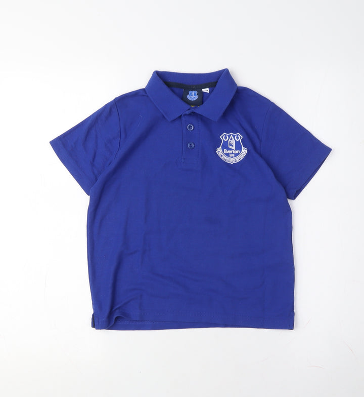 Everton Boys Blue Polo Shirt, Short Sleeve, Size 6-7 Years