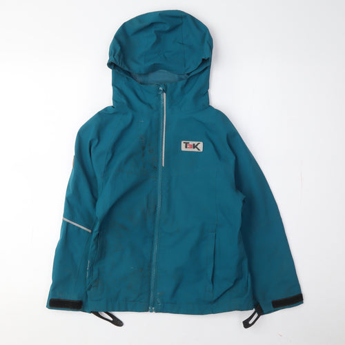 Hi Gear Boys Blue Rain Coat M Hooded Waterproof