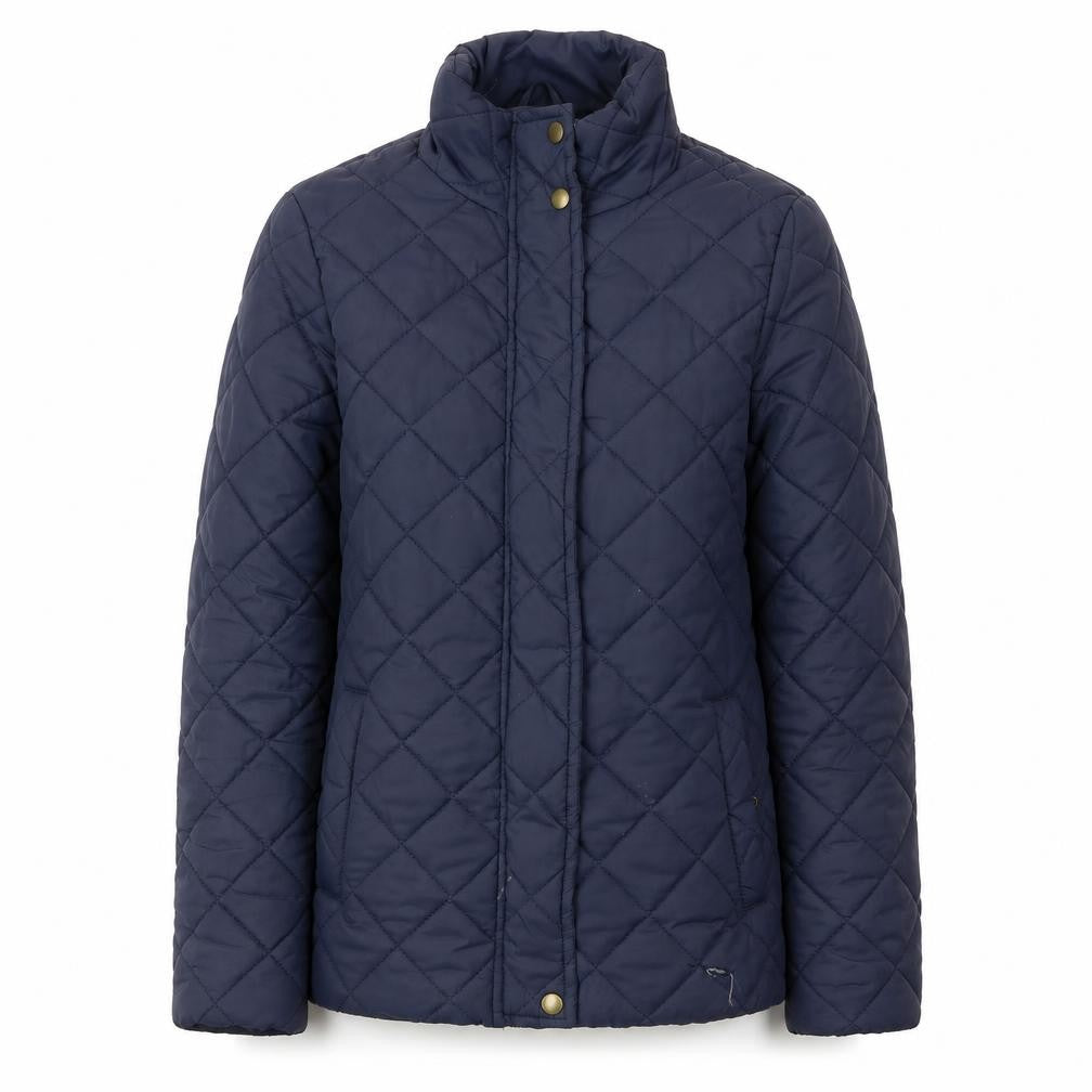 Front view of Brave Soul Women's Blue Quilted Jacket, size 12