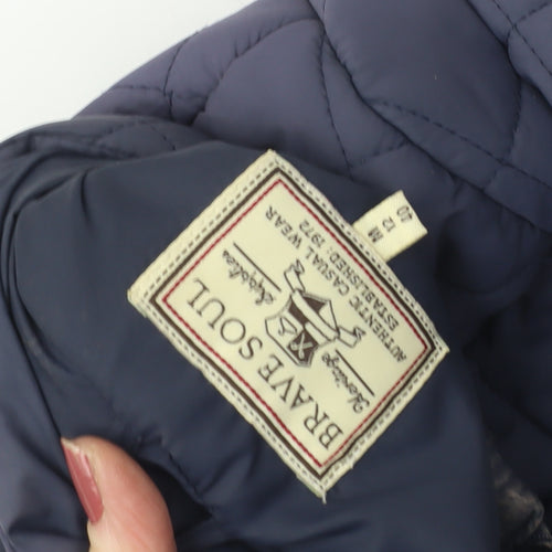 Brave Soul Women's Blue Quilted Jacket Size 12