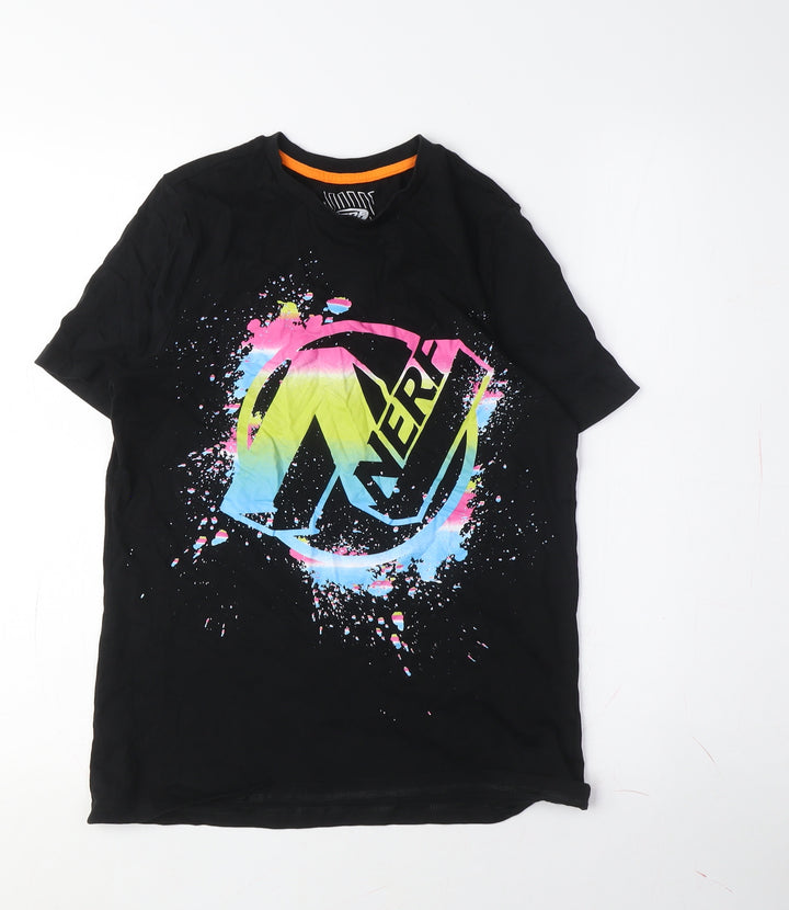 Nerf Boys Black Graphic T-Shirt, XL, Casual Style
