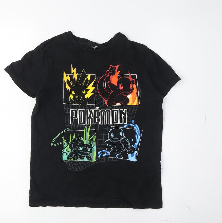 Marks & Spencer Boys Black Pokémon T-Shirt - XS, Graphic Print