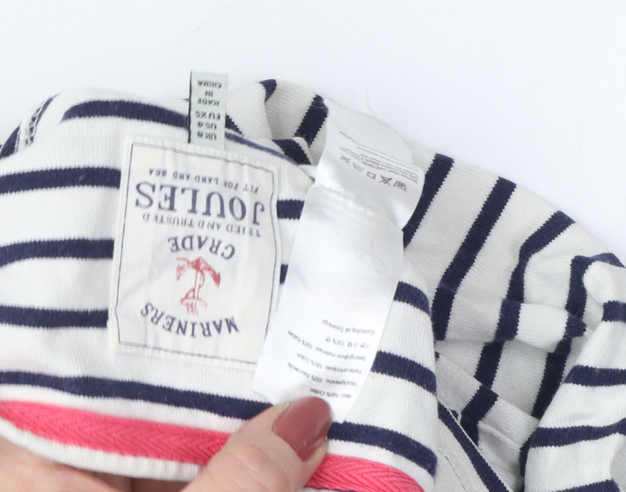 Joules Women's Multicoloured Striped T-Shirt, 2XS