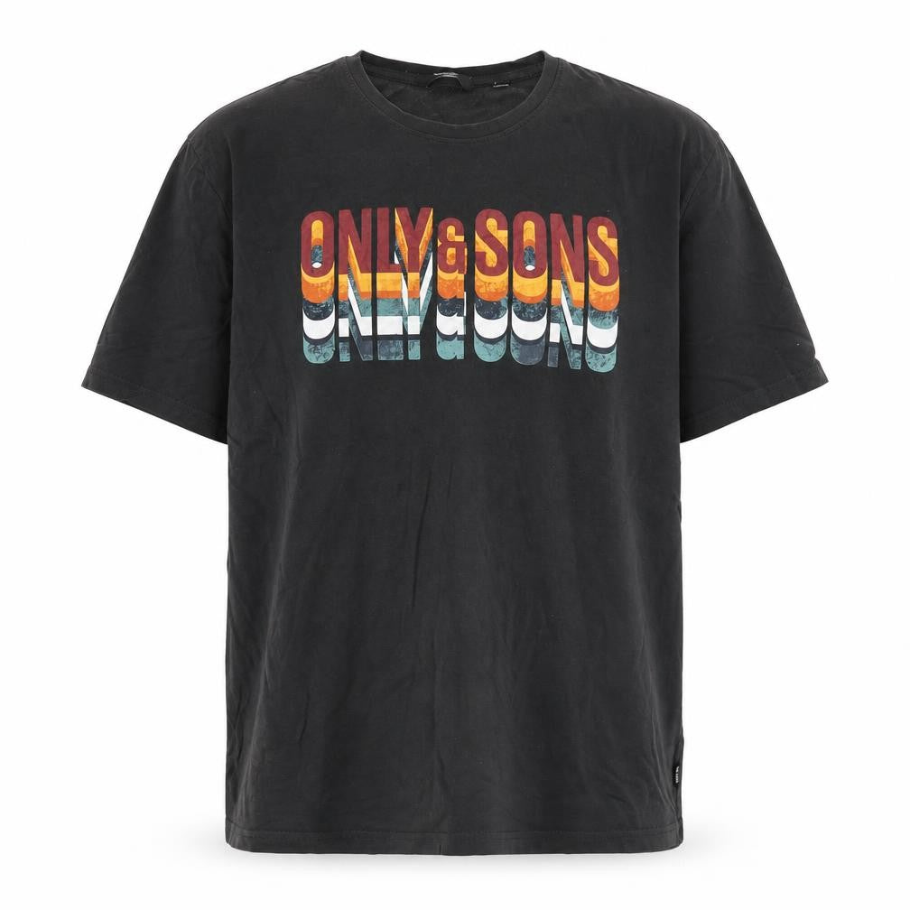 Only & Sons Men's Black Graphic Print T-Shirt XL
