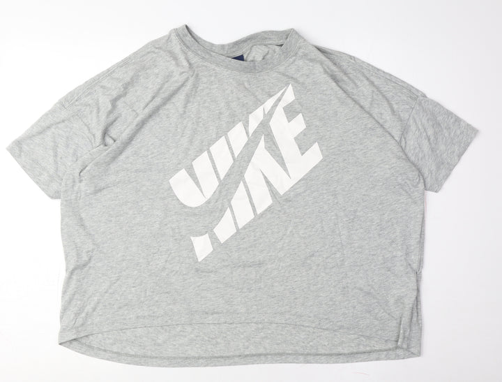 Nike Unisex Grey M Jersey T-Shirt, Regular Fit