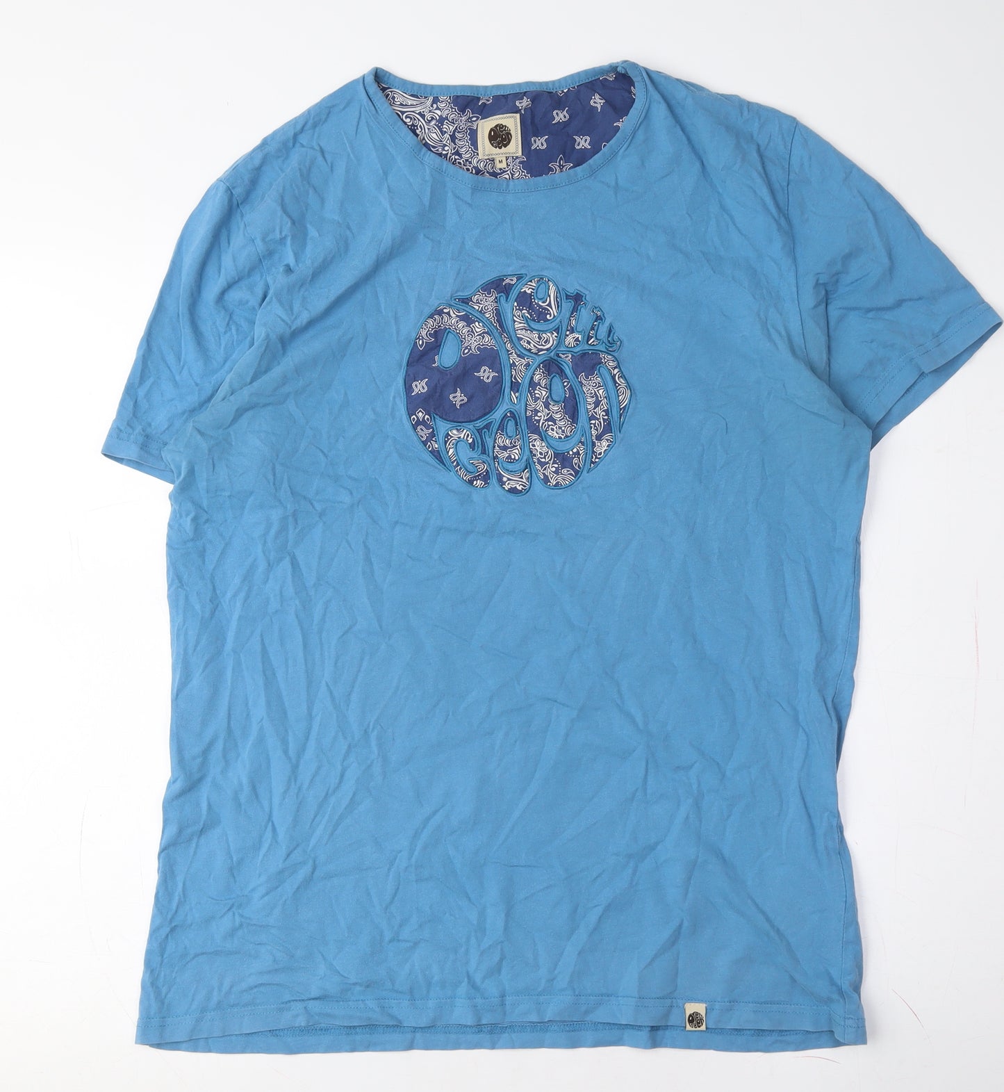 Oxbow Men's Blue Retro Graphic Print T-Shirt M