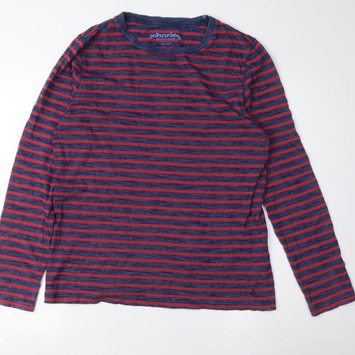 Johnnie B Boys Red Blue Striped Long Sleeve T-Shirt Size 15-16