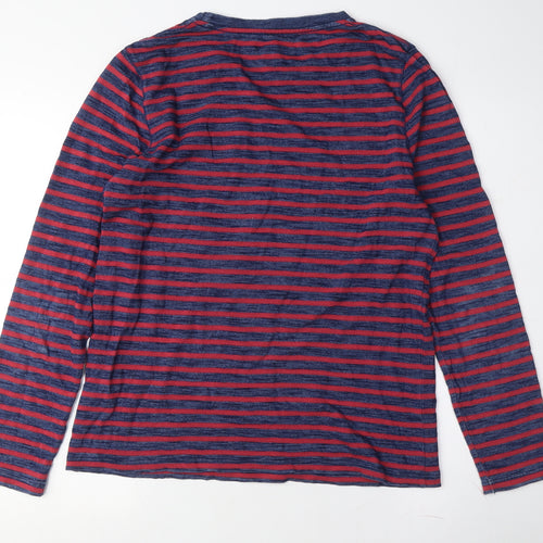 Johnnie B Boys Red Blue Striped Long Sleeve T-Shirt Size 15-16