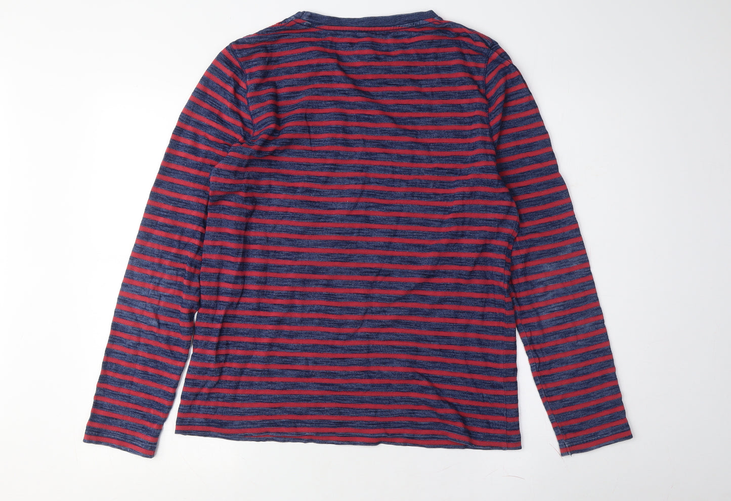 Johnnie B Boys Red Blue Striped Long Sleeve T-Shirt Size 15-16
