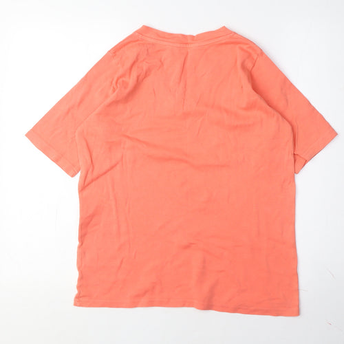 Isle Women's Orange V-Neck Basic T-Shirt M
