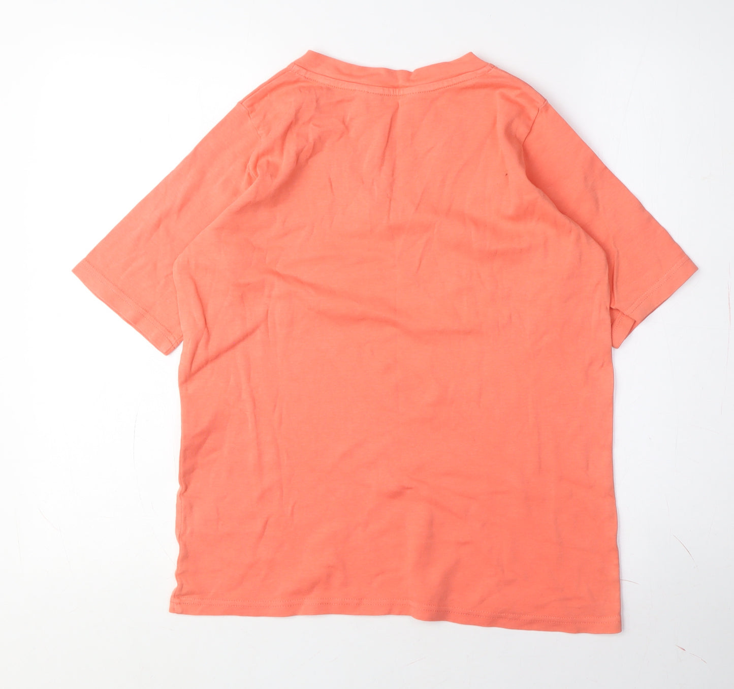 Isle Women's Orange V-Neck Basic T-Shirt M