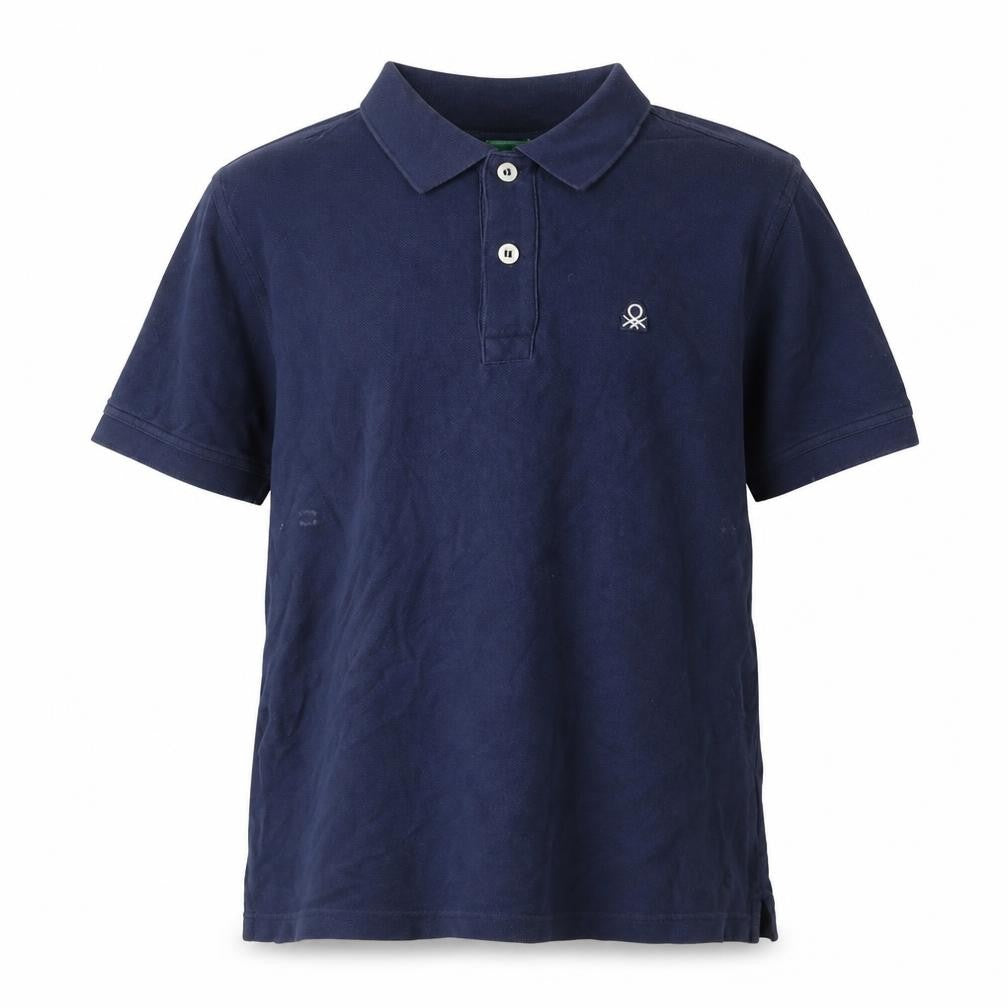 Benetton Boys Blue Polo Shirt, Size 11-12, Short Sleeve