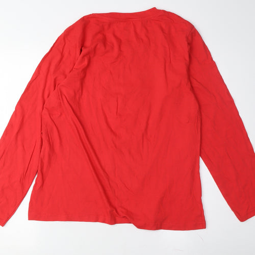 Disney Unisex Red Mickey Mouse Long Sleeve T-Shirt UK 12