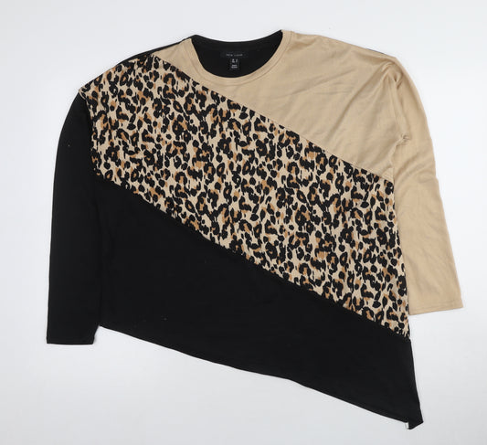 New Look Women's Cropped T-Shirt, M, Multicolour, Animal Print