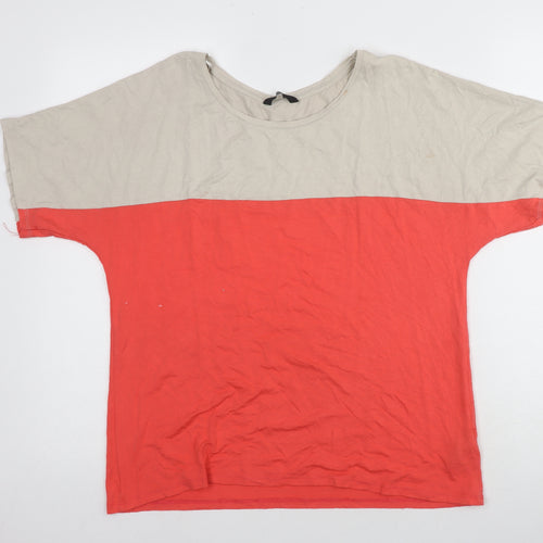 M&Co. Women's Multicoloured Basic T-Shirt, Size 14