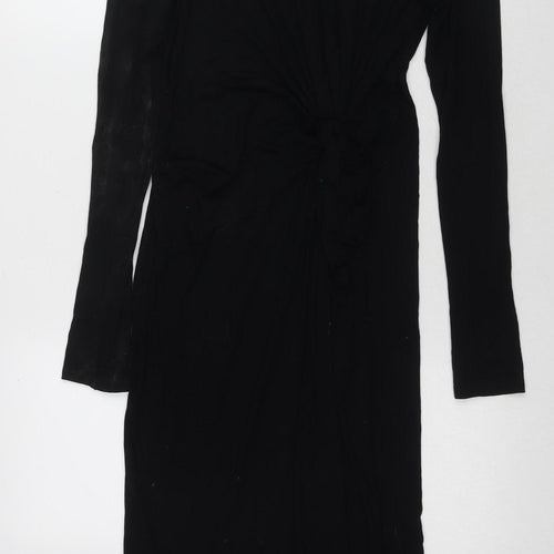 Topshop Women's Black Bodycon Dress, Size 10, Long