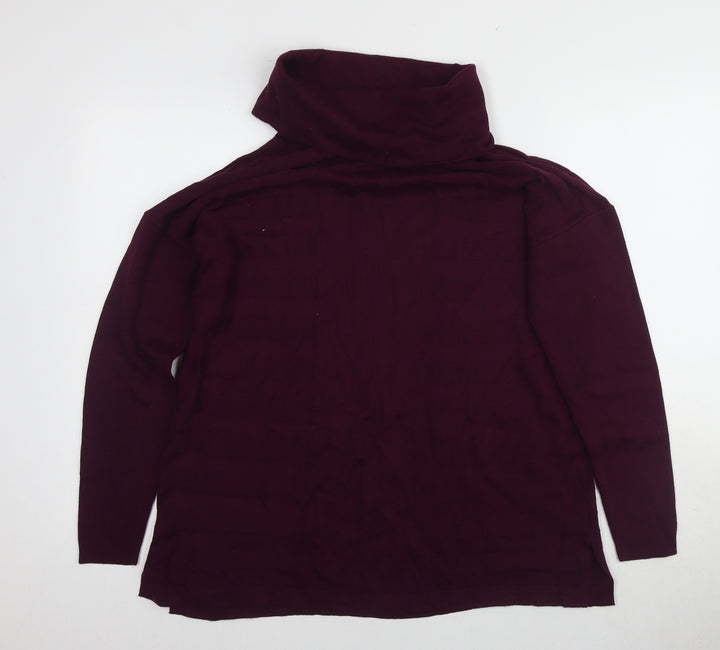 Marks and Spencer Women's Purple Cowl Neck Pullover Jumper, Size 12