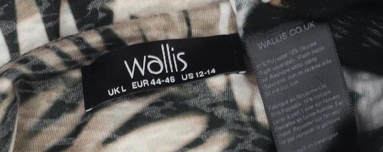 Wallis Women's Beige Floral Tunic Top, Size 14, V-Neck