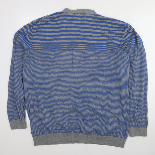 Next Men's Blue Striped Henley Jumper XL