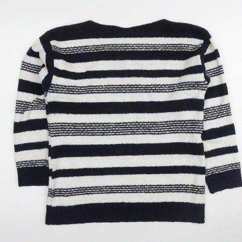 Pure & Natural Women's Black Stripe Pullover Jumper M