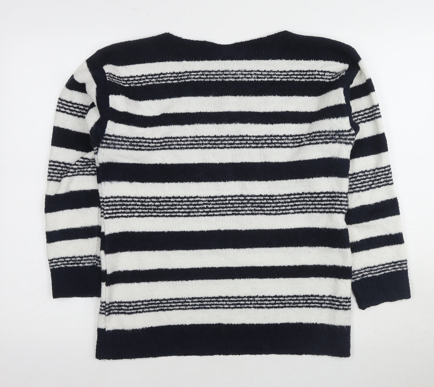 Pure & Natural Women's Black Stripe Pullover Jumper M