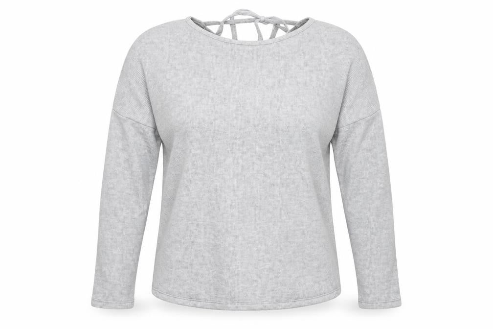 Front view of Topshop Women's Grey jumper, size 8, Lightweight
