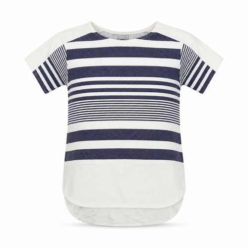 QUIZ Women’s White Striped T-Shirt Size 12