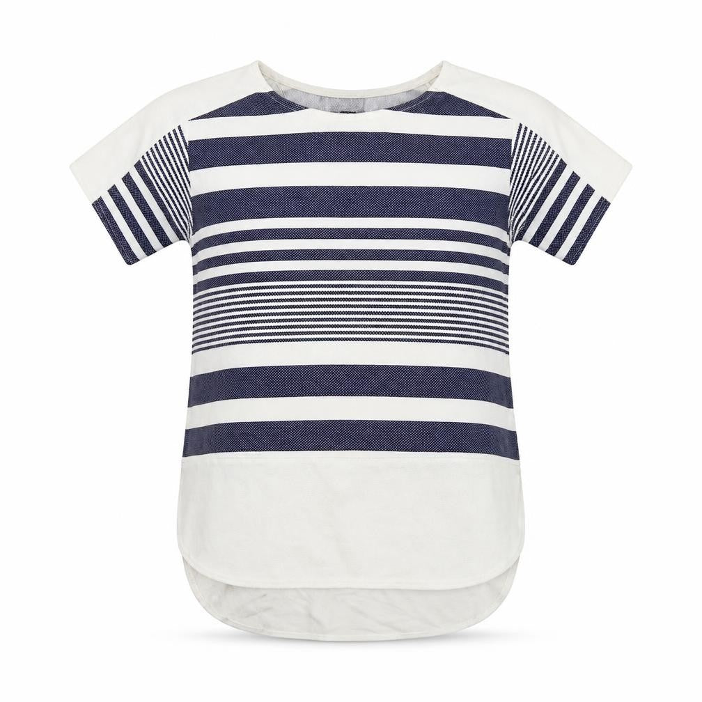 QUIZ Women’s White Striped T-Shirt Size 12