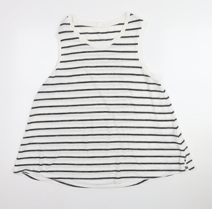 GAP Women's Striped Tank Top Black/White Size L