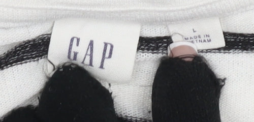 GAP Women's Striped Tank Top Black/White Size L