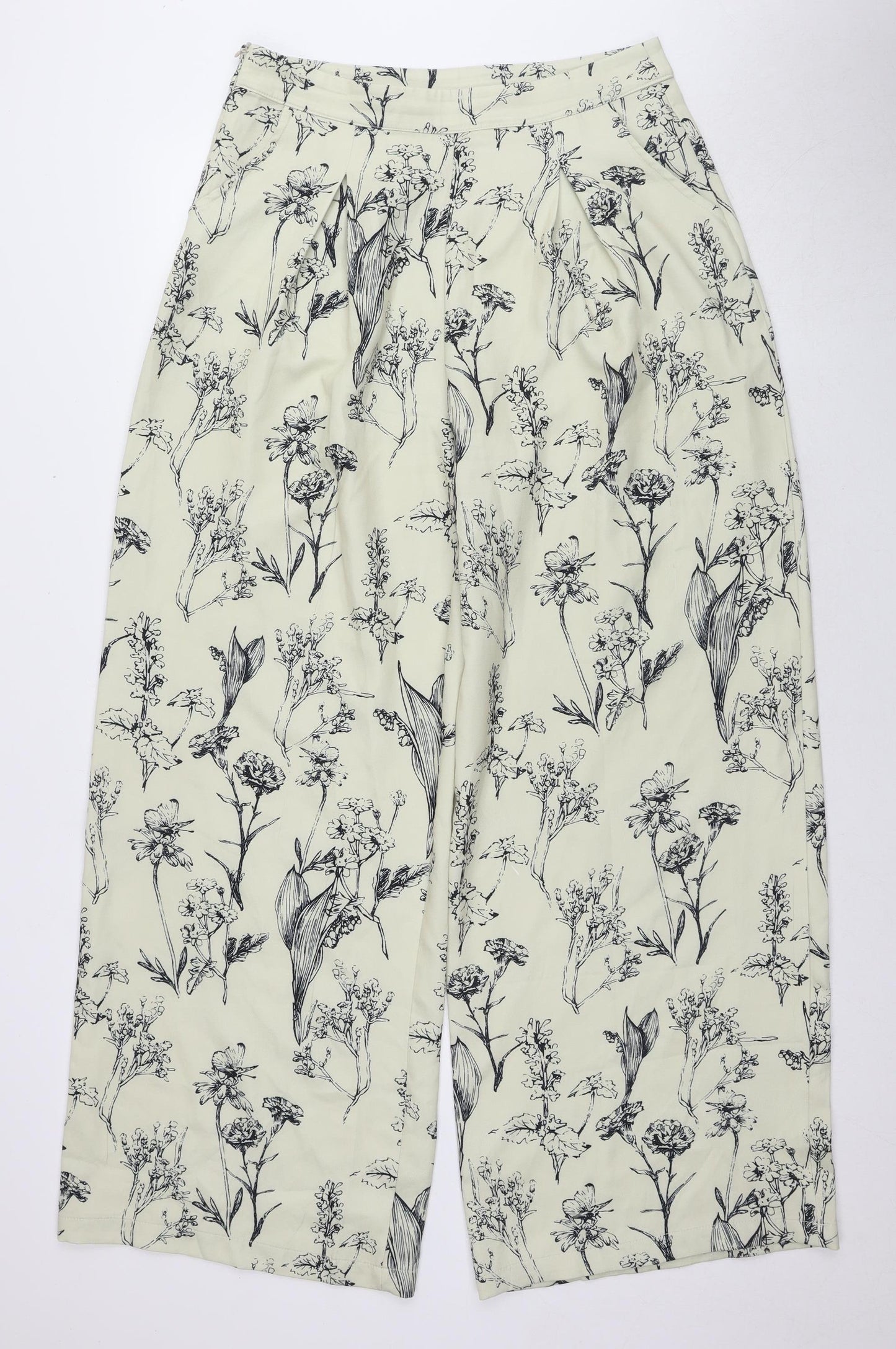 Cider Women's Ivory Floral Trousers Size L