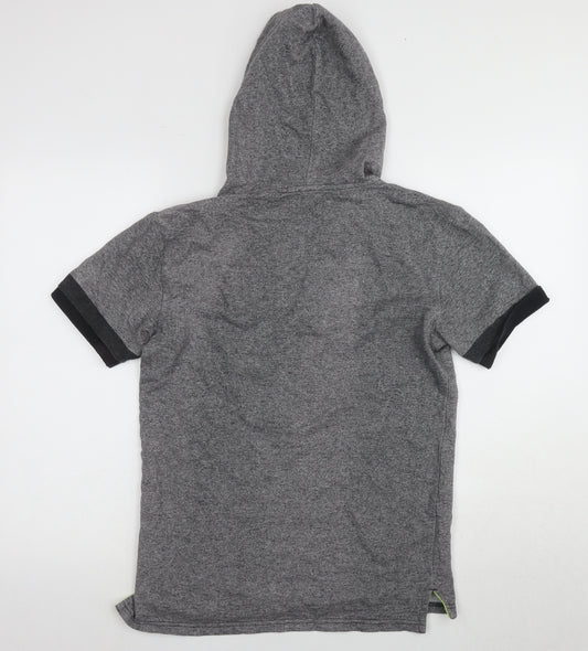 United Colors of Benetton Men's Grey Hooded T-Shirt