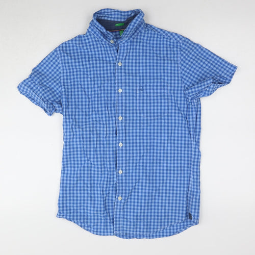 United Colors of Benetton Men's Blue Check Shirt S