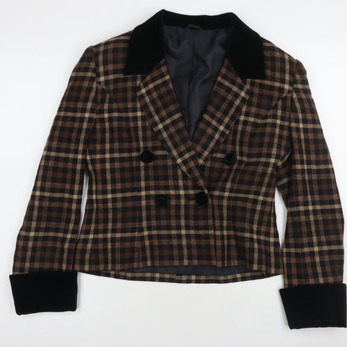 Country Casuals Women's Brown Plaid Blazer Size 10