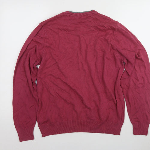 Marks and Spencer Men's Red V-Neck Jumper M