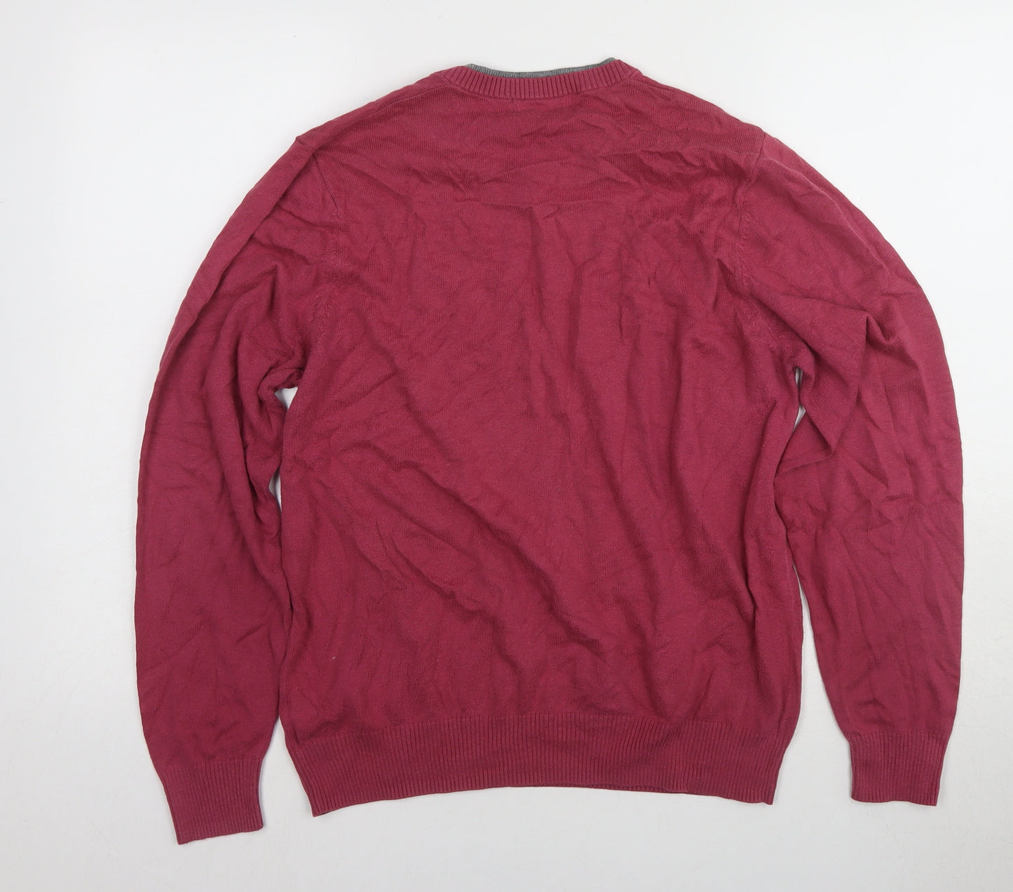 Marks and Spencer Men's Red V-Neck Jumper M