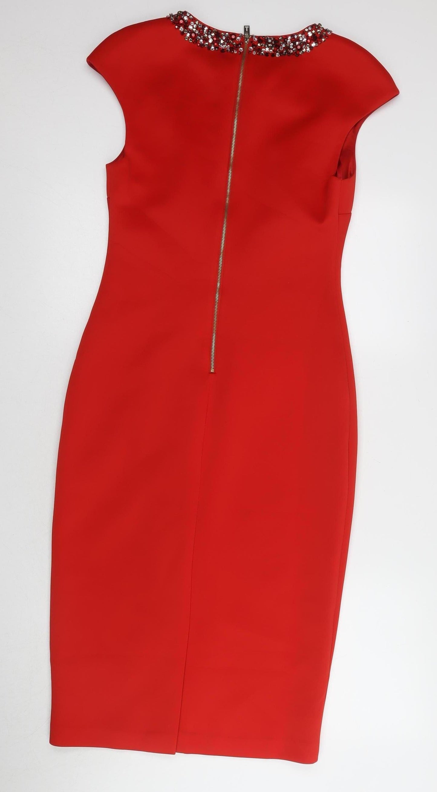Ted Baker Women's Red Sheath Dress, Size 3, Formal Wear