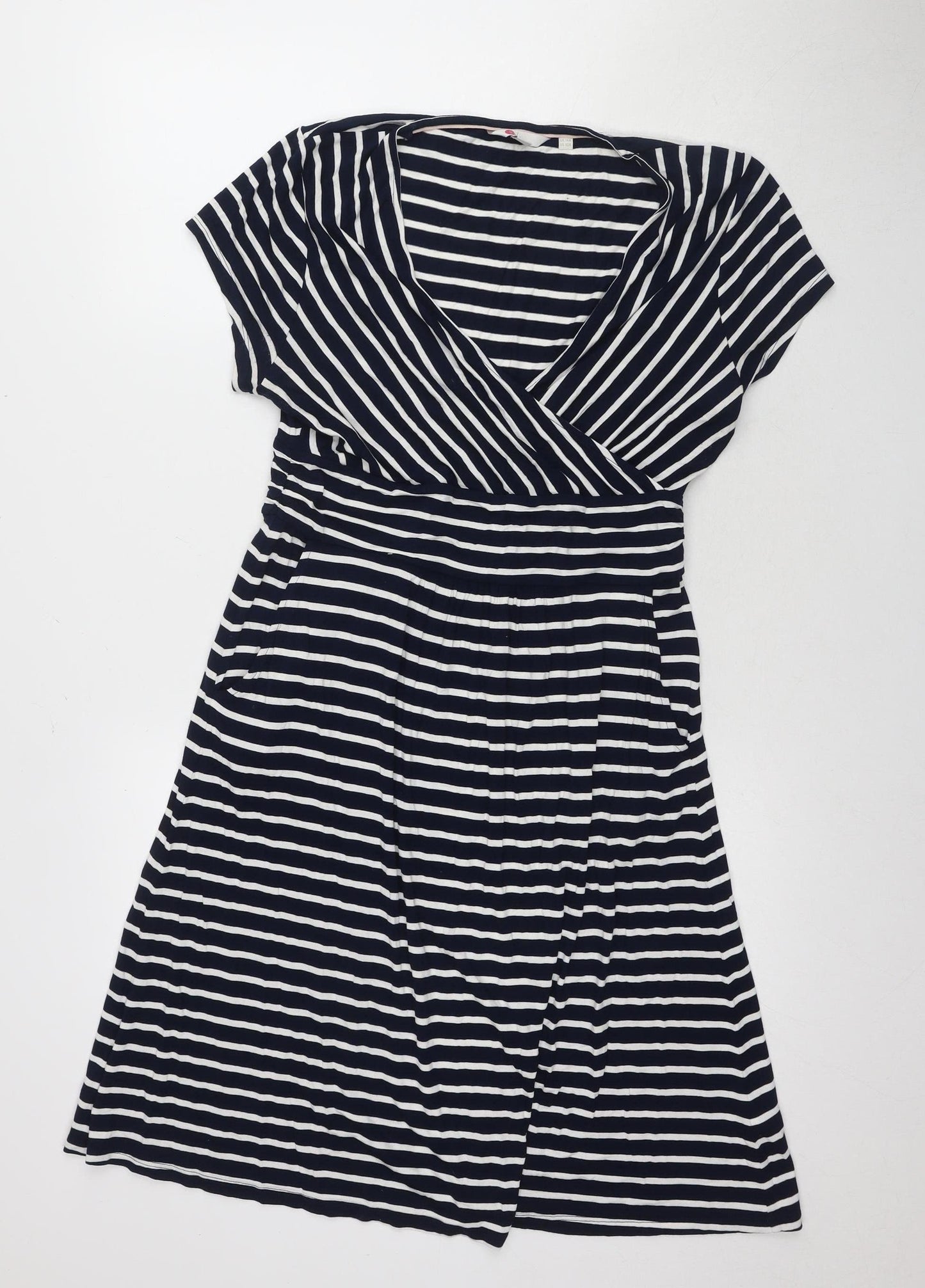 Lauren Women's Blue Striped A-Line Dress Size 10