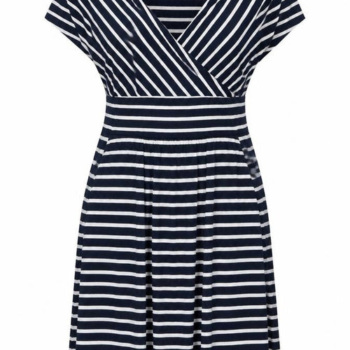 Lauren Women's Blue Striped A-Line Dress Size 10