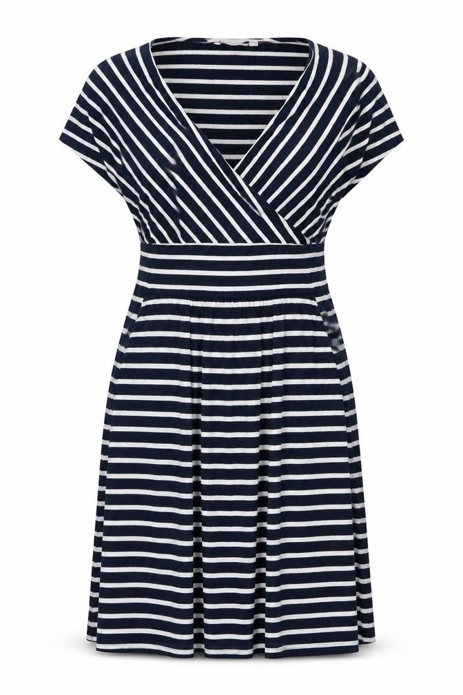 Lauren Women's Blue Striped A-Line Dress Size 10