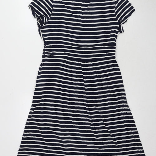 Lauren Women's Blue Striped A-Line Dress Size 10
