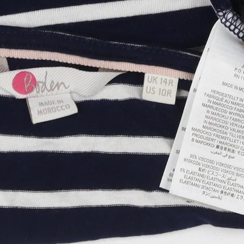Lauren Women's Blue Striped A-Line Dress Size 10