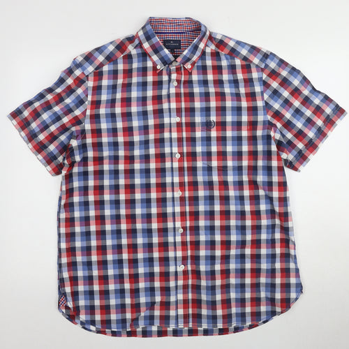 Marks & Spencer Men's Blue Check Shirt, Size L, Cotton