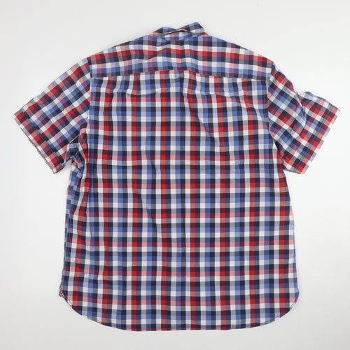 Marks & Spencer Men's Blue Check Shirt, Size L, Cotton