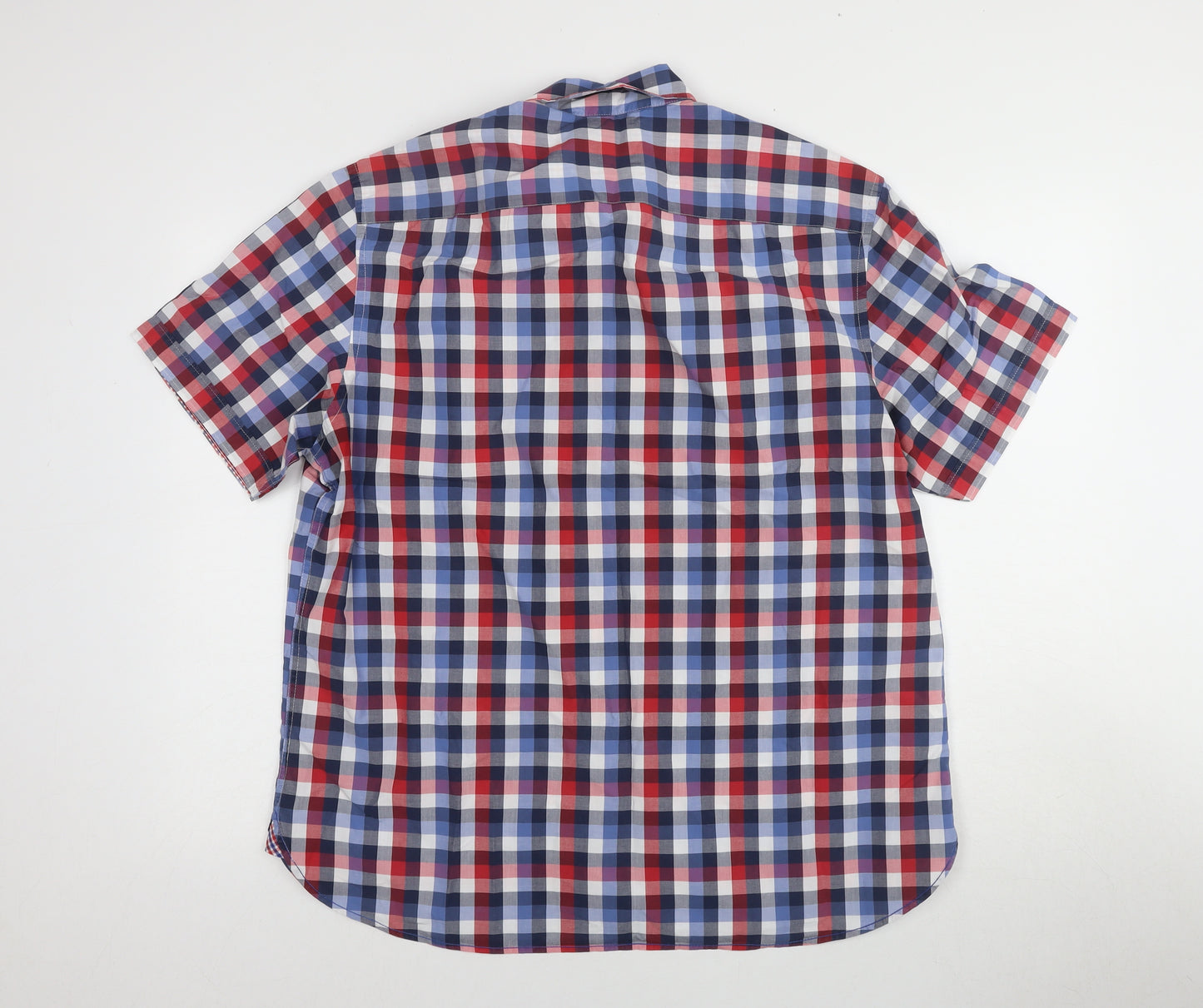 Marks & Spencer Men's Blue Check Shirt, Size L, Cotton