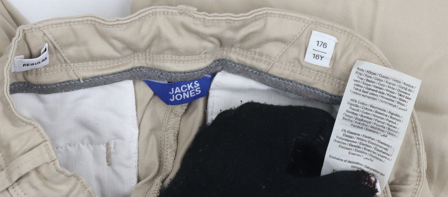 Jack & Jones Boys Beige Chino Shorts, Regular Fit, 16Y