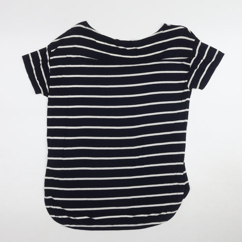 GAP Women's Black Striped T-Shirt M Basic Casual