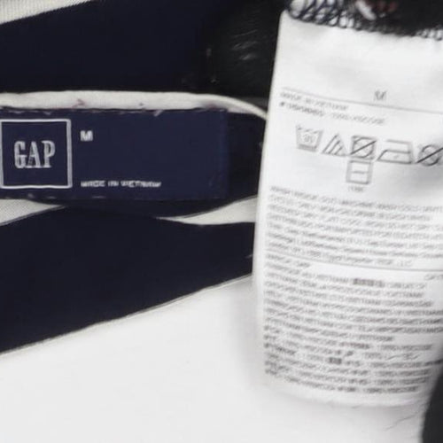 GAP Women's Black Striped T-Shirt M Basic Casual
