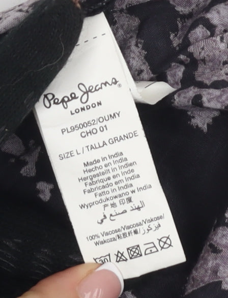 Pepe Jeans Women's Black Floral Shift Dress L