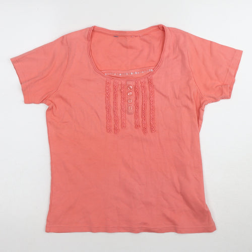 EWM Women's Pink Basic T-Shirt, Short Sleeve, Size S